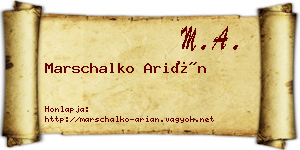 Marschalko Arián névjegykártya